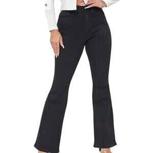 YMI Women’s High Waisted Flair Jeans in a Black Wash Size 7/28